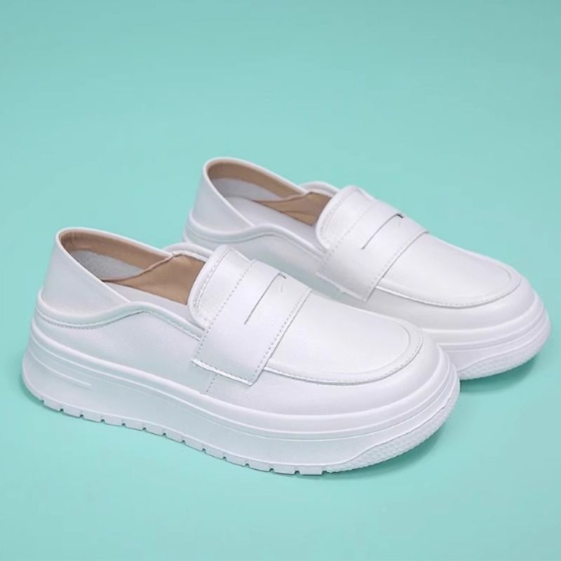 ShoeGlobe ShoeGlobe Dicke Sohle, atmungsaktiv, Sommer 2025, weiche Sohle, lässig, vielseitig, rutschfest, einzelner medizinischer Schuh, weiß, Damen, mittelhoher Absatz_voghion.com