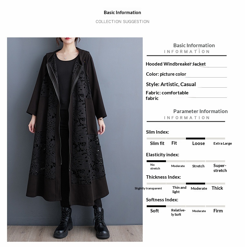 Women's Clothing Summer Korean And Japanese New Style Elegant Casual Hooded Plus Size Loose Patchwork Cardigan Trench Coat_voghion.com