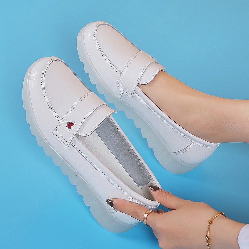 ShoeGlobe Damen-Slipper mit weicher Sohle, bequem und strapazierfähig für Krankenhaus und Arbeit, atmungsaktiv, weiß, einzeln_voghion.com