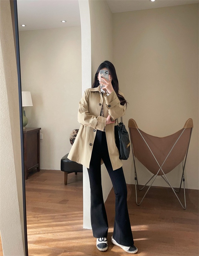 Women's Same Style!British Style Spring Women's Mid-Length Wool For Petite Women Trench Coat_voghion.com