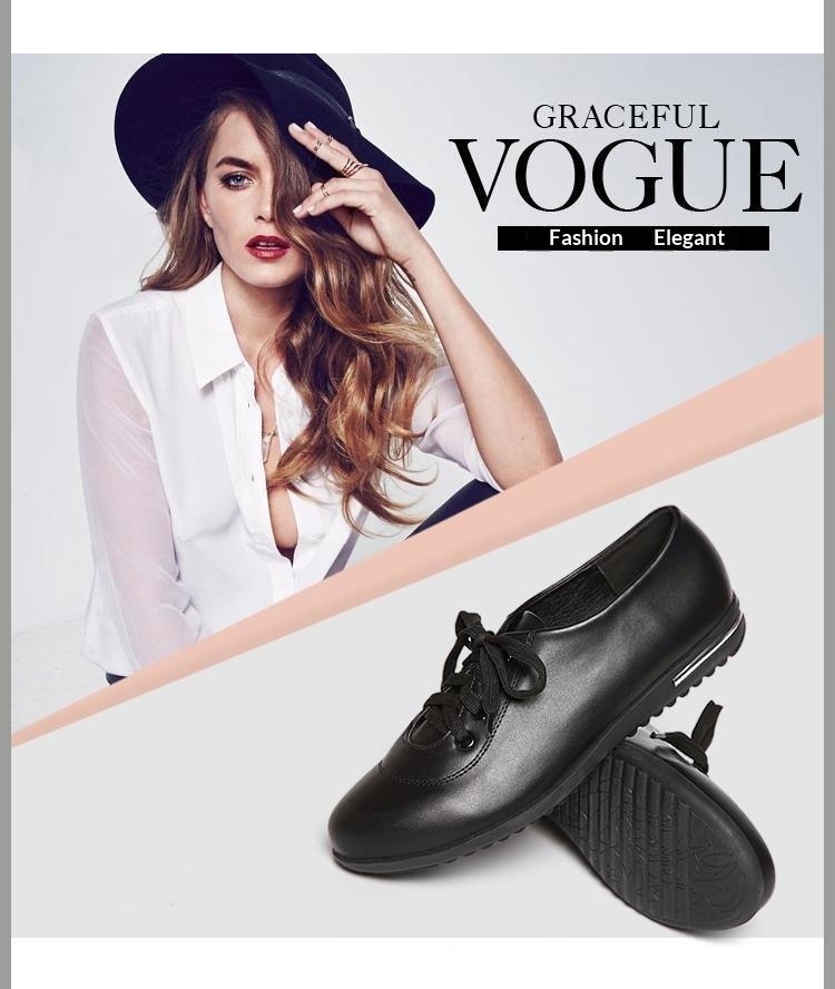 ShoeGlobe Damen-Schnürschuhe mit flacher Sohle, Größe L (41/42), vielseitig, bequem, aus weichem Leder, weiß, ideal für Schülerinnen, Krankenschwestern und Berufstätige._voghion.com