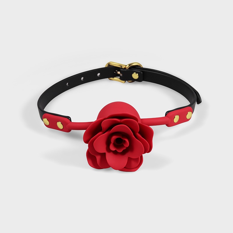 Eros Lab SM Silikonrose Sex-Trainingsrequisiten Bondage-Ball Mundplug für Erwachsene Flirt- und Fesselspielzeug für Paare_voghion.com