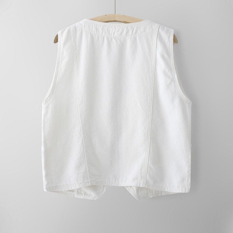 Damesmode Nieuw Stijlvol Denim Vest Voor Dames, Lente En Herfst Mouwloos Los Veelzijdig Vest, Casual Bovenkleding Plus Size Top_voghion.com