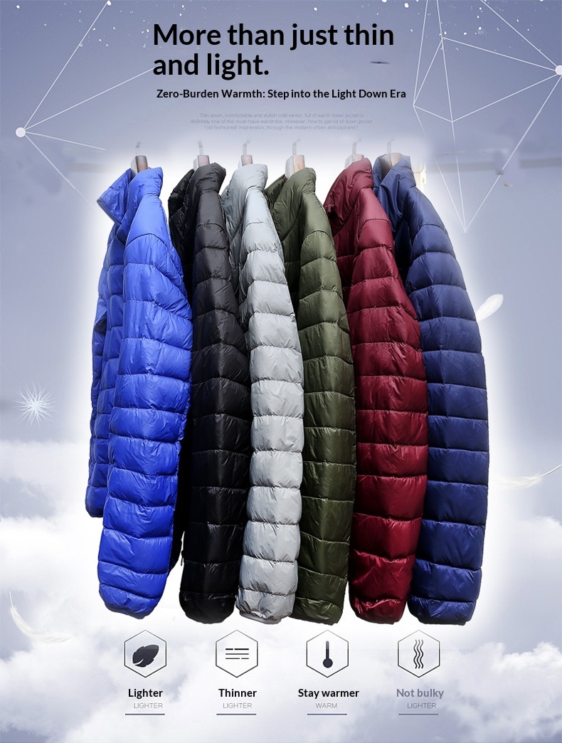 Chaqueta ligera para niño, para hombre, con cuello alto, con capucha, chaleco de exportación, talla grande, corta, con aire acondicionado y plumón._voghion.com