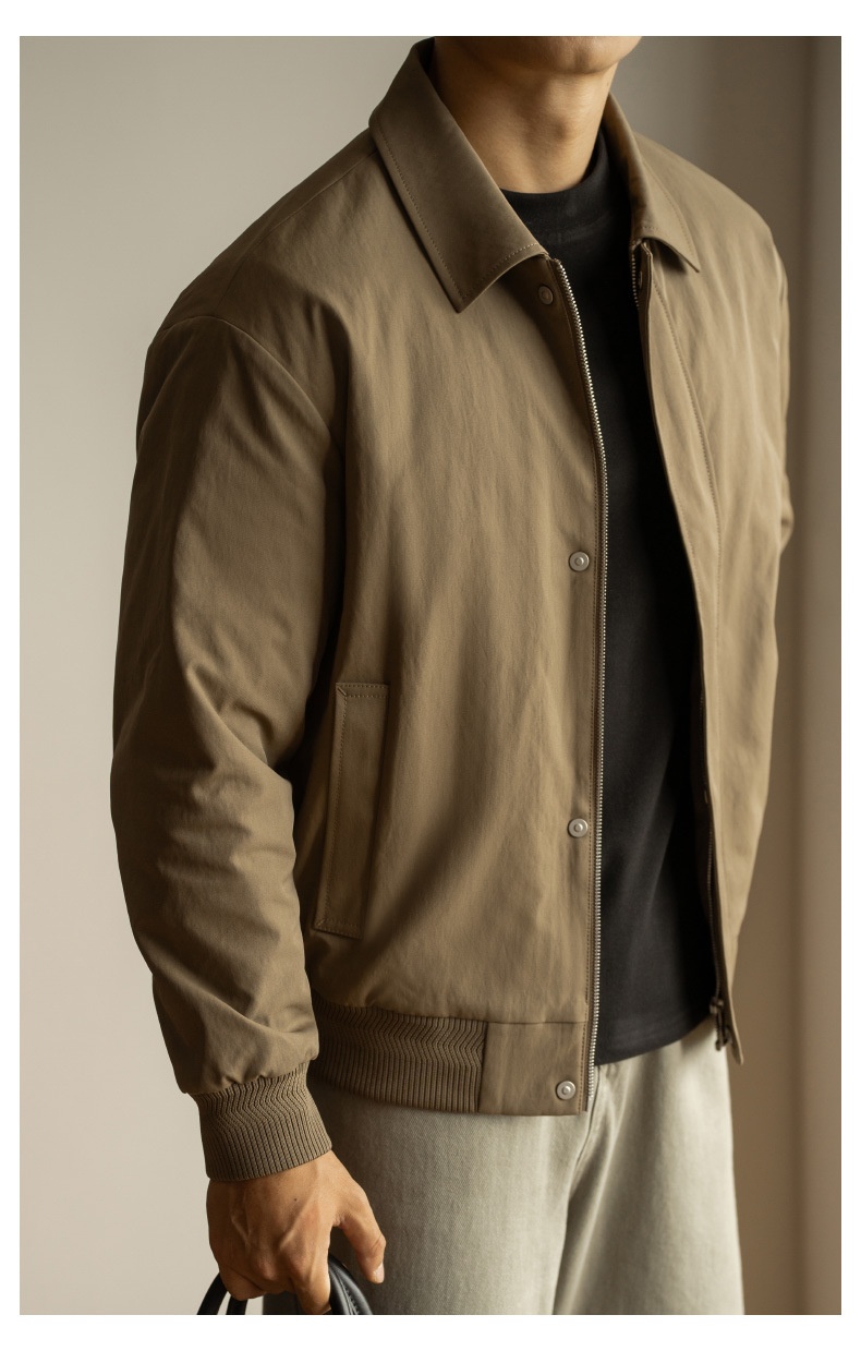 Amerikaanse stijl turn-down kraag werkkleding donsjack heren 2025 lente nieuwe warme korte losse jas vest voor heren_voghion.com