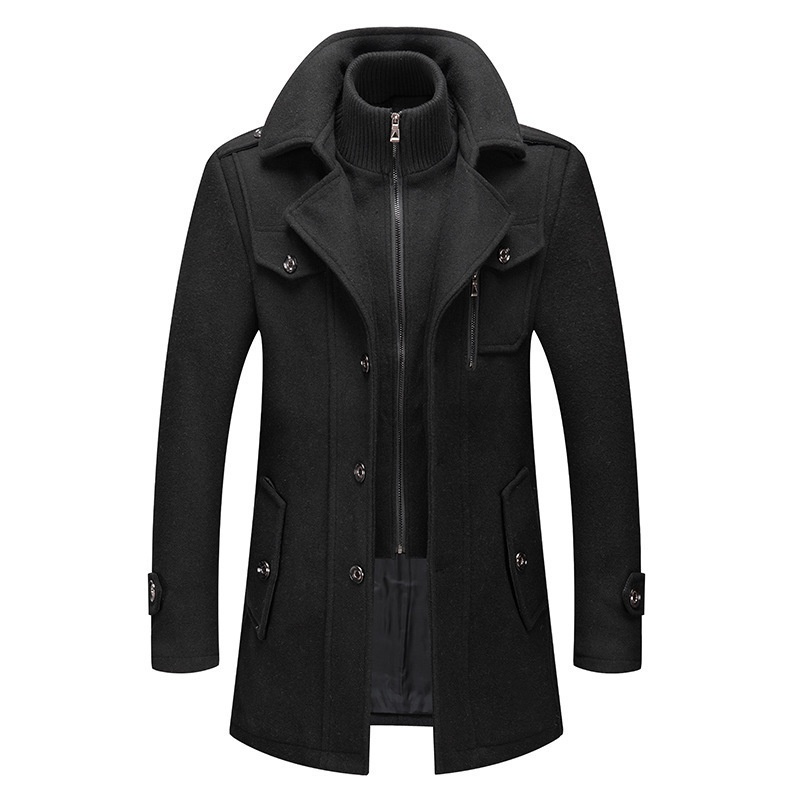 boy Boy Autumn Winter Business Wool Fashion Double Collar Cold-Resistant Men's Jacket Cross-Border Woolen Coat_voghion.com