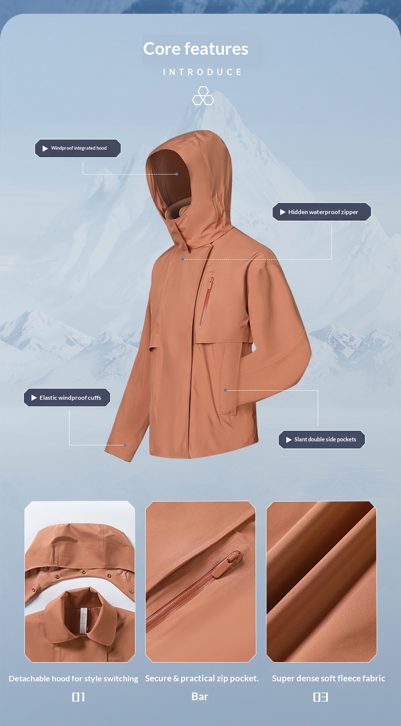 Vrouwenmode Internet Celebrity Multifunctionele Afneembare Capuchon Mode Korte Windjack Voor Vrouwen Winddicht Waterdicht Ademend_voghion.com