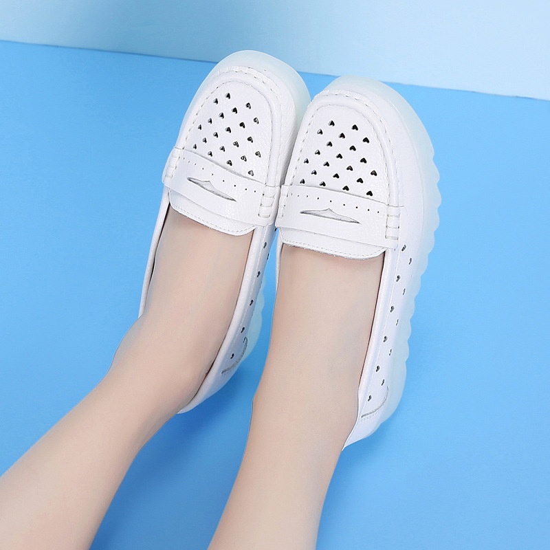 ShoeGlobe Damen-Krankenschwesterschuhe, weich, atmungsaktiv, bequem, dicke Sohle, einzeln, neues Modell, weiß, auf Lager, für Dropshipping_voghion.com