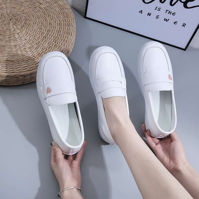 ShoeGlobe Damen-Pflegeschuhe mit weicher Sohle, weiß, atmungsaktiv, bequem, rutschfest, geruchshemmend, flach, für alle Jahreszeiten._voghion.com