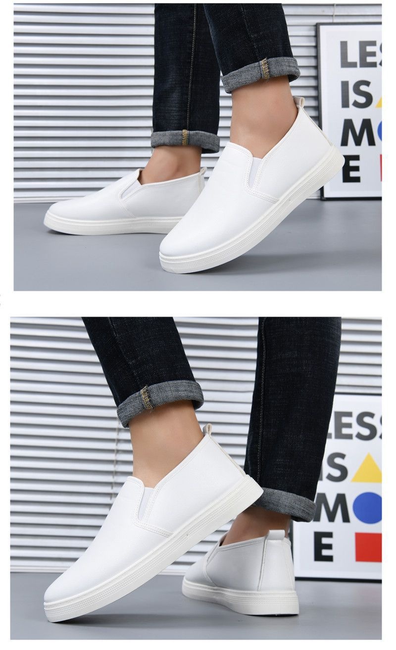 ShoeGlobe Herren-Winterschuhe mit Fleecefutter, warm, kältebeständig, weiß, lässig, weiche Sohle, wasserdicht, rutschfest, für Krankenhaus und medizinische Arbeit_voghion.com