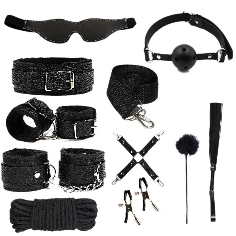 Eros Lab SM Bondage Set Handcuffs Whip Anal Plug Props Couple Flirting Teasing Alternative Sex Toys Adult Products_voghion.com