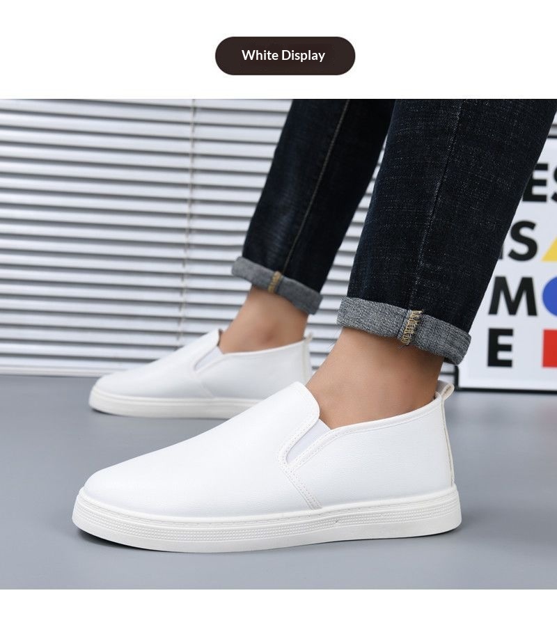 ShoeGlobe Herren-Winterschuhe mit Fleecefutter, warm, kältebeständig, weiß, lässig, weiche Sohle, wasserdicht, rutschfest, für Krankenhaus und medizinische Arbeit_voghion.com