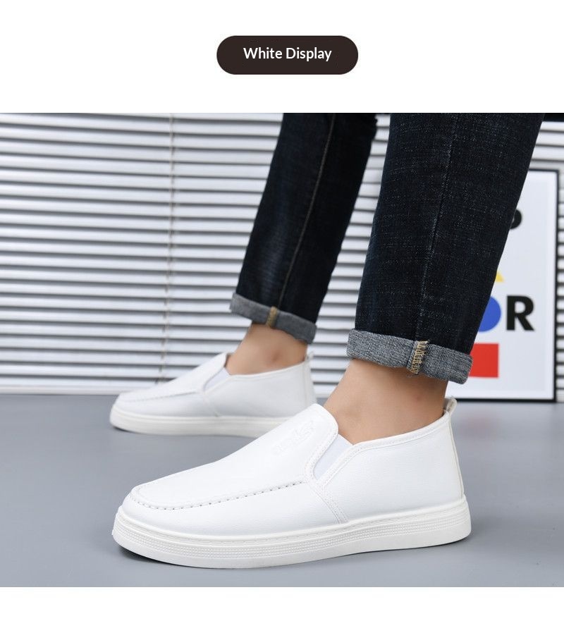 ShoeGlobe Herren-Winterschuhe mit Fleecefutter, warm, kältebeständig, weiß, lässig, weiche Sohle, wasserdicht, rutschfest, für Krankenhaus und medizinische Arbeit_voghion.com