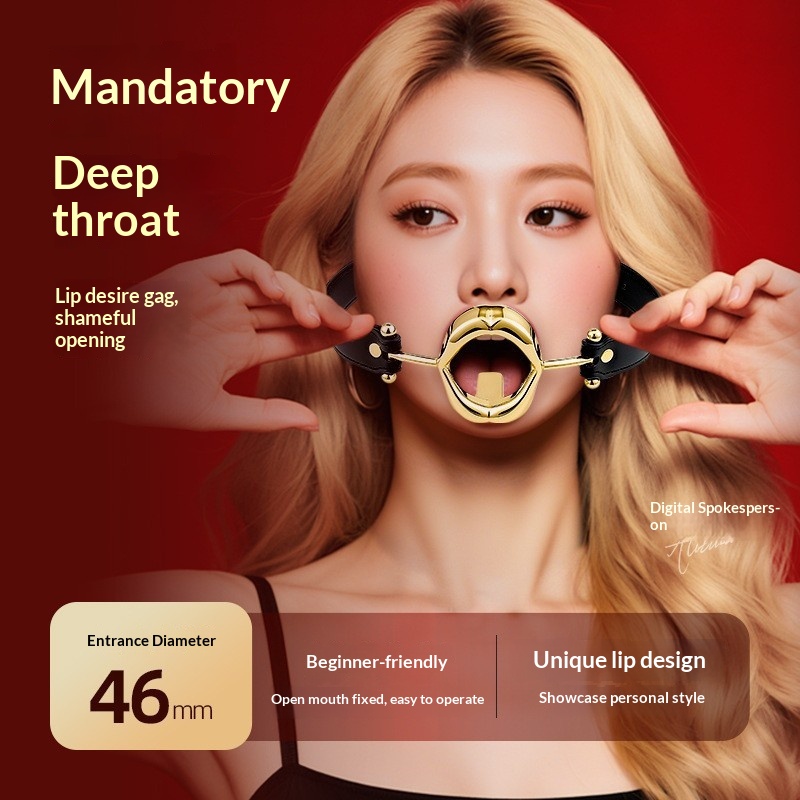 Eros Lab Rose Gold Ball SM Props Adult Erotic Flirting Metal Tongue Depression Mouth Gag Training Sex Aid Toys_voghion.com
