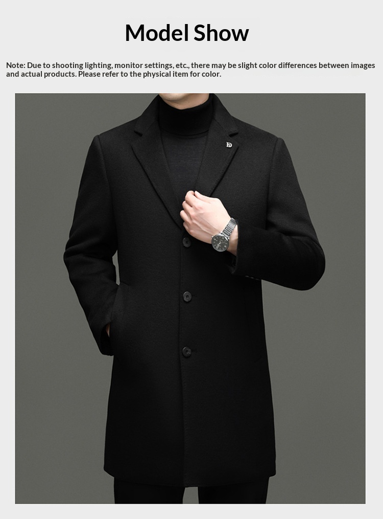 Boy Brand mittellanger Wollmantel aus reiner Wolle, Herren-Winterjacke mit herausnehmbarem Daunenfutter und Kragen_voghion.com