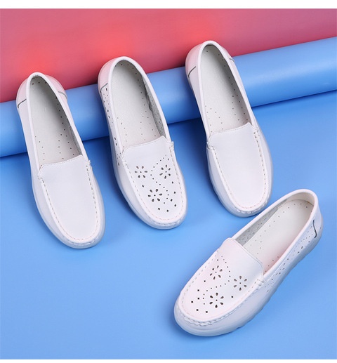 ShoeGlobe Damen-Krankenschwesterschuhe im neuen Stil, weiche Sohle, atmungsaktiv, bequem, rutschfest, medizinische Schuhe, flach, hohl, weiße Sommerschuhe für_voghion.com
