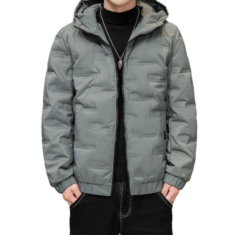 Jungen Herren Winterjacke Neue Mode Lässig Vielseitig Warm Jugend Kurz Kapuzenmantel Einfarbig Weiß Entendaunenmantel_voghion.com