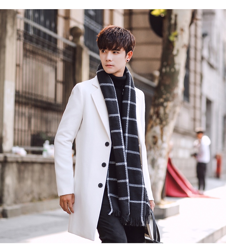 boy Boy Winter New Men's Wool Korean Style Slim Fit Mid-Length Trench Thickened Warm Woolen Coat_voghion.com