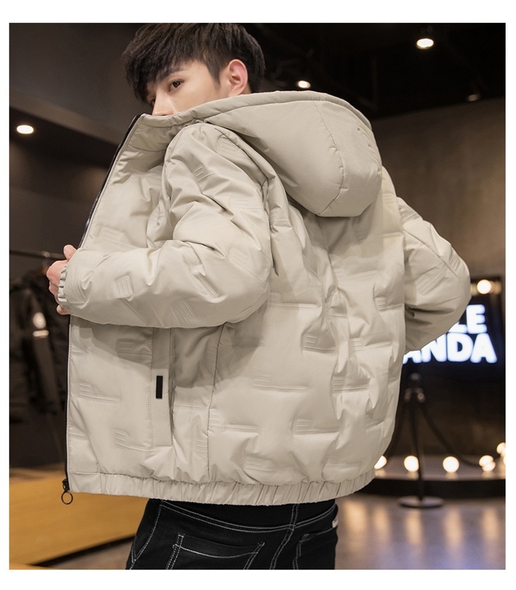 Jungen Herren Winterjacke Neue Mode Lässig Vielseitig Warm Jugend Kurz Kapuzenmantel Einfarbig Weiß Entendaunenmantel_voghion.com