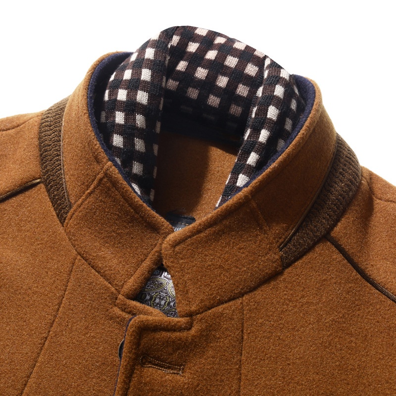 boy Boy 2022 Cross-Border Autumn Winter Thickened Woolen Coat Scarf Collar Jacket Men's Clothing Top_voghion.com