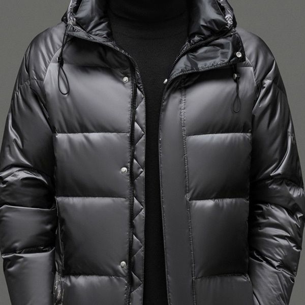 boy 2024 Winter Short Casual Hooded Jacket Fashion Loose Warm Goose Down Coat Men's Clothing_voghion.com
