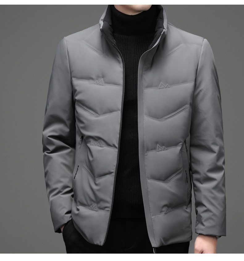 boy 2025 Winter New Casual Color Stand Collar White Duck Warm Down Middle-aged Men's Jacket_voghion.com