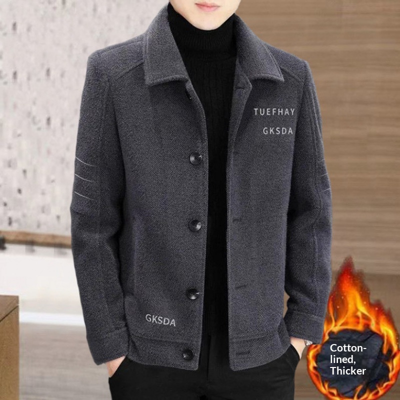 Women's Clothing New Short Style Autumn Winter Woolen Men's Thickened Jacket High-end Casual Trench Coat_voghion.com