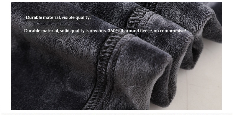 boy Boy Fleece-Lined Jeans For Men, Pure Black, Cotton-Padded, Straight-Leg, Autumn And Winter, Warm, Youth Long Pants, Men's_voghion.com