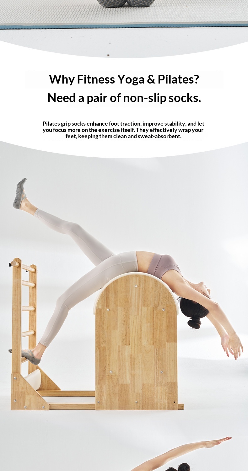 Surge Surge Five-Finger Yoga Socks Women, Non-Slip Pilates Socks, Toe-Separating, Open Back, Lace-Up, Pure Cotton, Sports, Wholesale_voghion.com