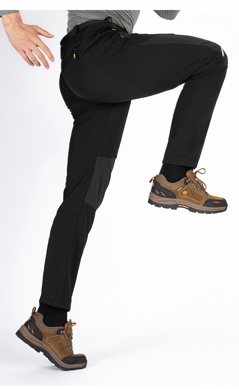 ActiveGo Plus Size Men's Outdoor Fleece Skiing Hiking Autumn Winter Thickened Warm Waterproof Wear-resistant Soft Shell Pants_voghion.com