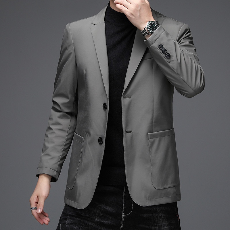 Giacca da uomo calda in piumino d'anatra grigia casual da ragazzo autunno inverno nuovo stile giovanile_voghion.com