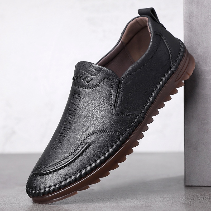 Glide 2025 Spring New Hand-stitched Leather Soft Sole Casual Men's Shoes 6855_voghion.com