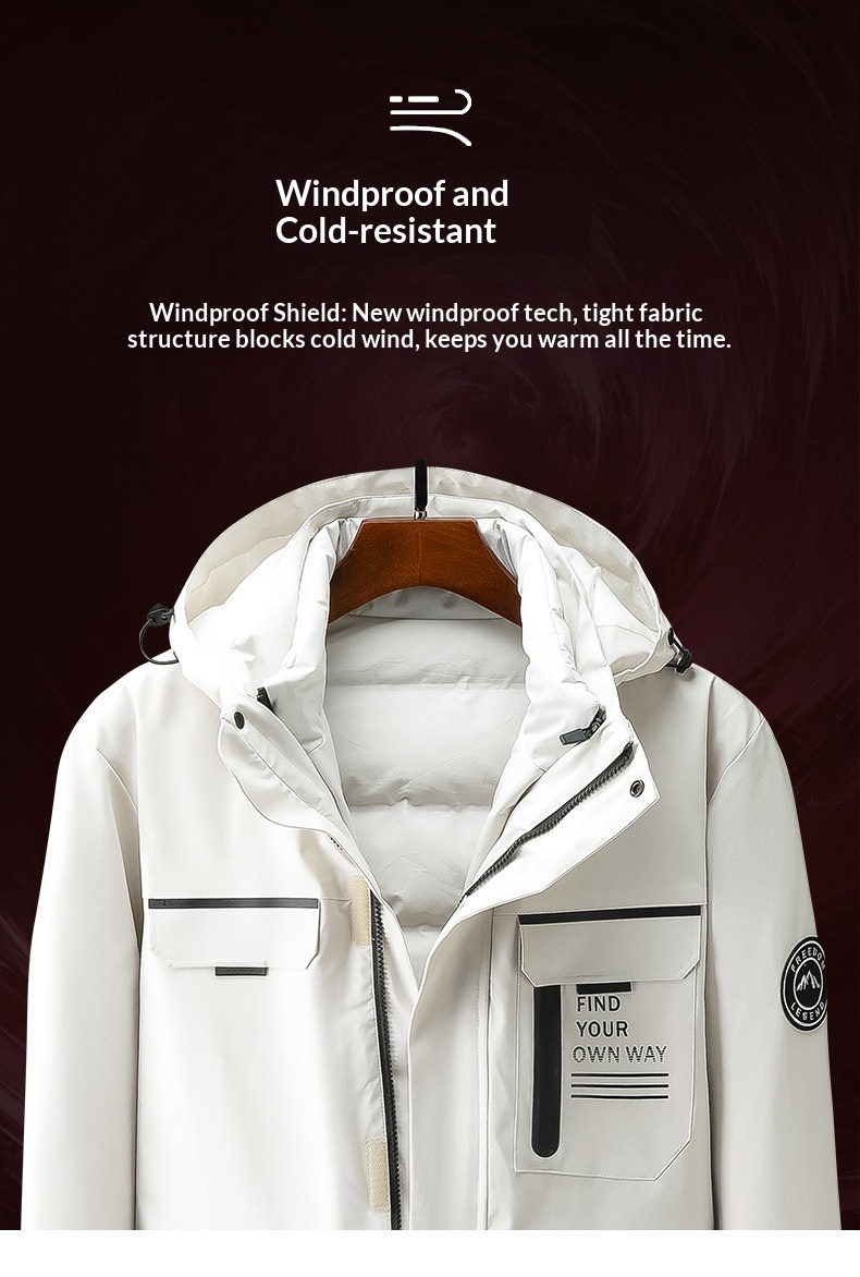 ActiveGo Men's With Down Liner, Women's Waterproof Hiking Jacket, 3-in-1 Softshell Jacket_voghion.com