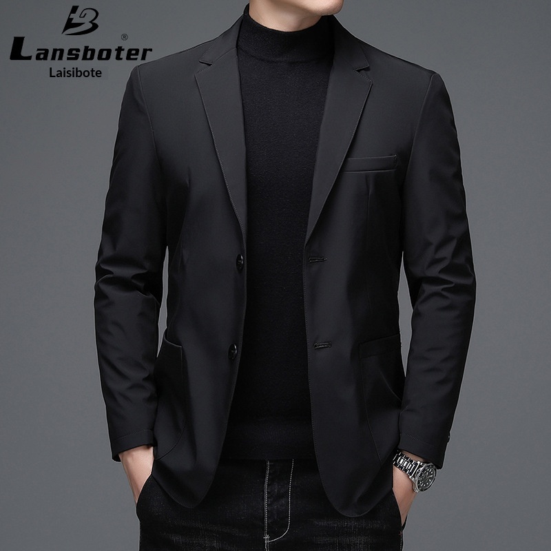 Giacca da uomo calda in piumino d'anatra grigia casual da ragazzo autunno inverno nuovo stile giovanile_voghion.com