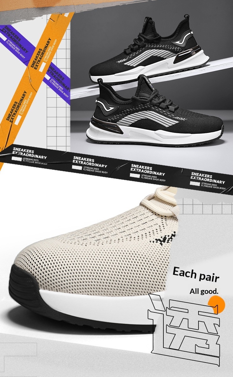 Glide New Running Soft Sole Comfortable Casual Export Mesh Breathable Trendy Brand Men's Shoes_voghion.com