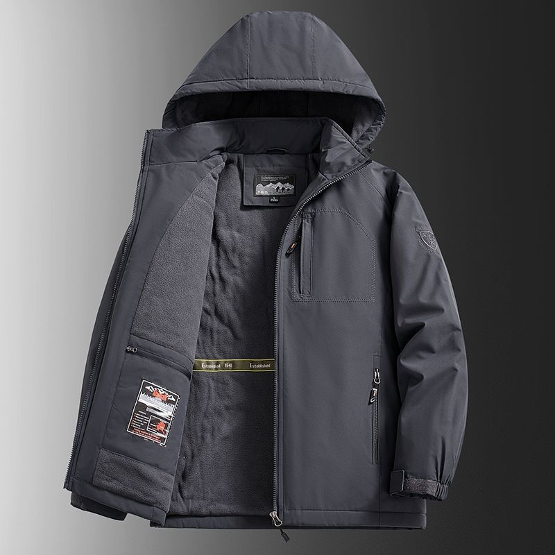 ActiveGo High-end Jas voor Heren, Casual Windbreaker voor de Herfst en Winter, Nieuwe Fleecegevoerde Jas, Winddicht._voghion.com