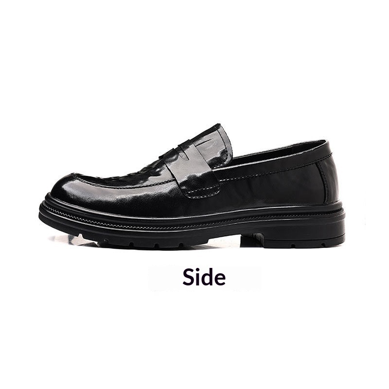 Glide Genuine Leather Men's Casual Soft Sole Shoes Wear-Resistant Versatile Trendy Comfortable Slip-On Loafers_voghion.com