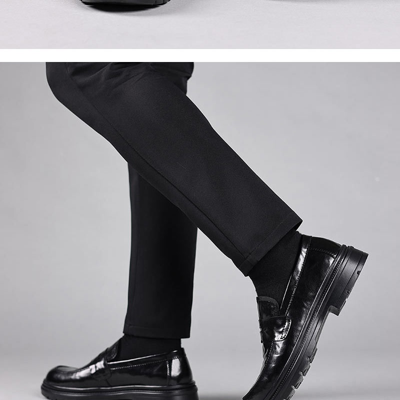 Glide Genuine Leather Men's Casual Soft Sole Shoes Wear-Resistant Versatile Trendy Comfortable Slip-On Loafers_voghion.com