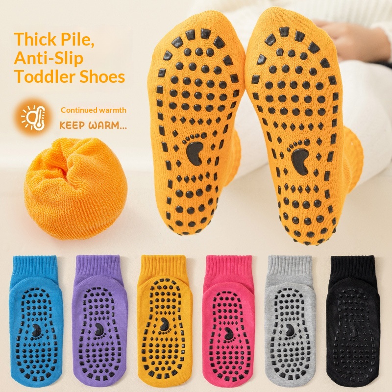 Surge Thickened Non-Slip Floor Autumn Winter Warm Trampoline Adult Indoor Yoga Children's Playground Socks_voghion.com
