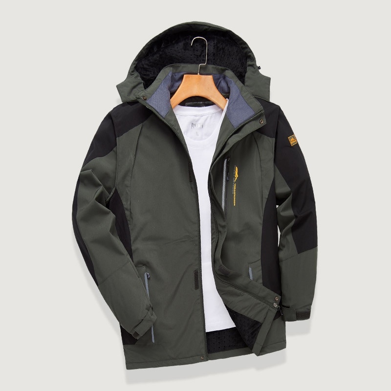 ActiveGo Autumn Winter Outdoor Sports Casual Men's Hiking Windproof Warm Color Block Detachable Hooded Jacket Coat_voghion.com