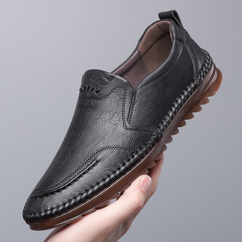 Glide 2025 Spring New Hand-stitched Leather Soft Sole Casual Men's Shoes 6855_voghion.com