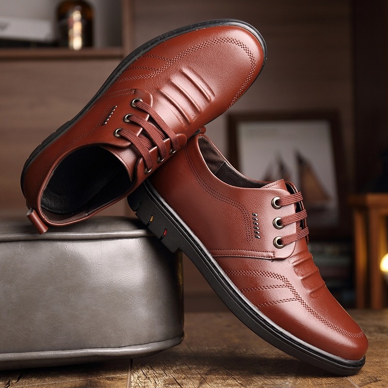 Glide New Men's Spring Trend Breathable Work Sneakers Leather Casual Soft Sole Shoes_voghion.com