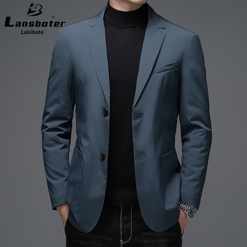 Giacca da uomo calda in piumino d'anatra grigia casual da ragazzo autunno inverno nuovo stile giovanile_voghion.com