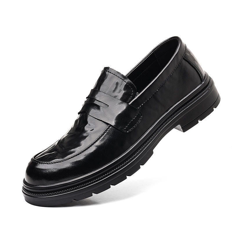 Glide Genuine Leather Men's Casual Soft Sole Shoes Wear-Resistant Versatile Trendy Comfortable Slip-On Loafers_voghion.com