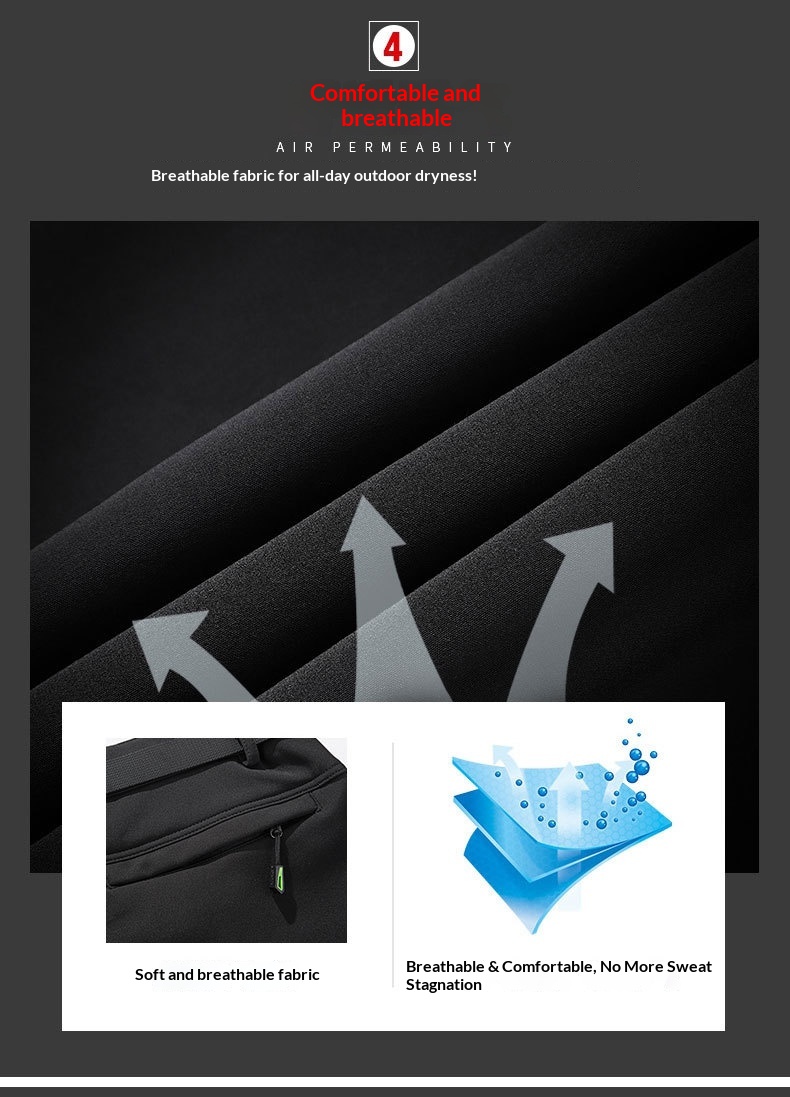 ActiveGo Plus Size Men's Outdoor Fleece Skiing Hiking Autumn Winter Thickened Warm Waterproof Wear-resistant Soft Shell Pants_voghion.com