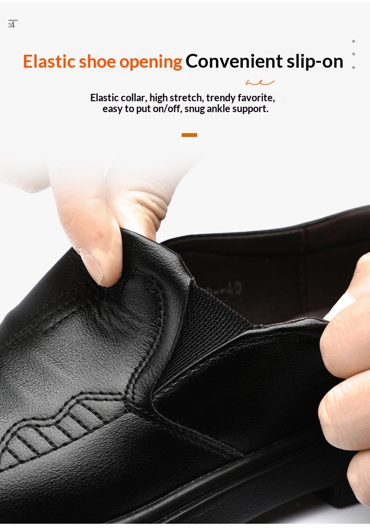 Glide Men's 2023 Autumn New Slip-On Casual Soft Sole Dad Flat Middle-Aged Leather Shoes_voghion.com