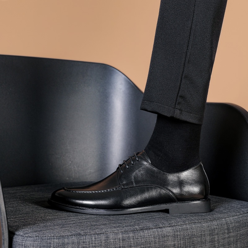 Glide Herrenschuhe, Echtleder, lässige Schnür-Slipper, Slipper im britischen Stil, atmungsaktive Low-Top-Mokassins_voghion.com