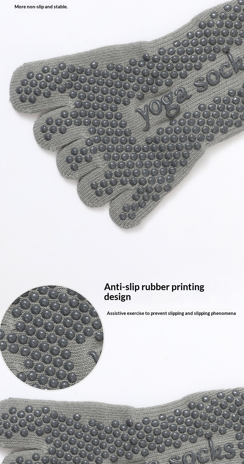 Surge Surge Five-Finger Yoga Socks Women, Non-Slip Pilates Socks, Toe-Separating, Open Back, Lace-Up, Pure Cotton, Sports, Wholesale_voghion.com