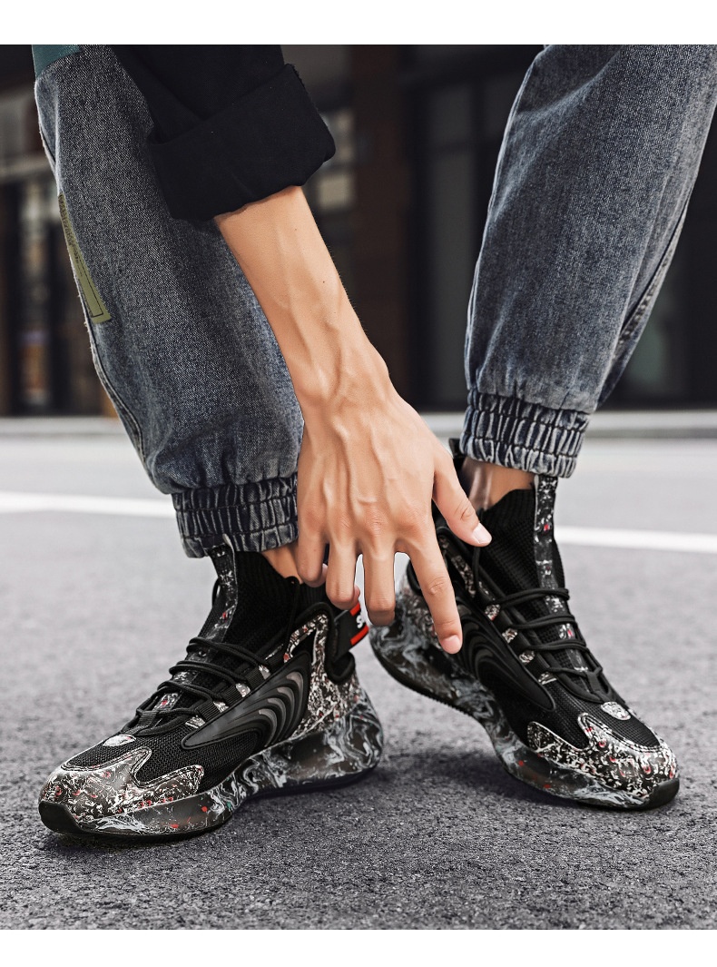 Glide Glide 2022 Autumn New Popcorn Sports Casual Breathable Men's Student Mesh Korean Style Trendy Cycling Shoes_voghion.com