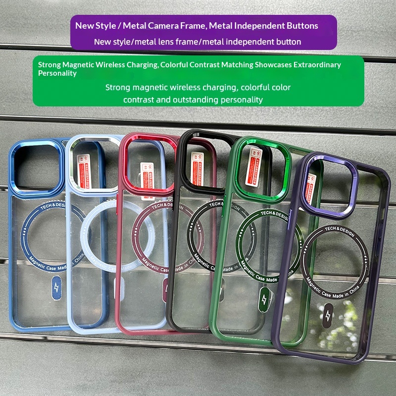 Kompatybilny z etui na telefon 15 Pro z metalowym obiektywem, 13 przyjaznym dla skóry magnetycznym etui ochronnym 14, hurtowo_voghion.com